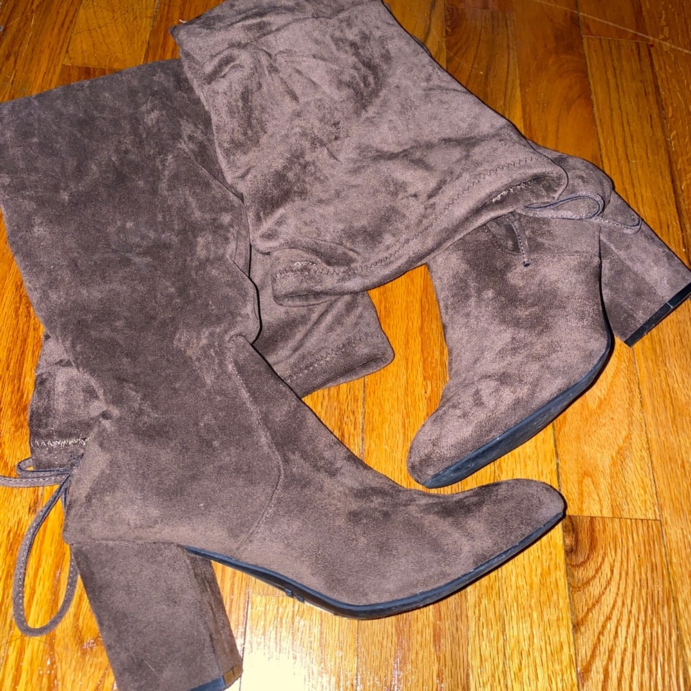 Suede brown over the knee boots